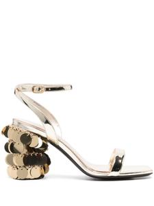 Rabanne босоножки с пайетками, золотой