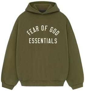 Худи Fear of God Essentials Fleece Hoodie 'Military', зеленый