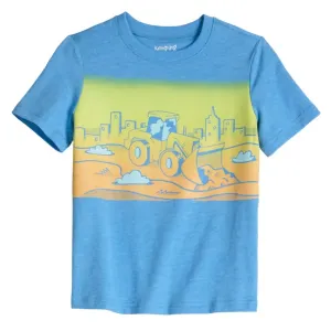 Футболка с коротким рукавом и принтом для мальчиков 4–12 лет Jumping Beans, цвет blue construction