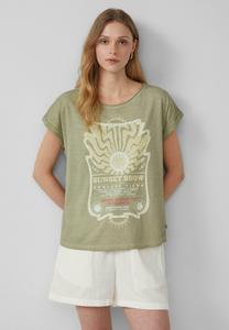 Футболка с принтом GEWASCHENES MIT FRONT QS, зеленый