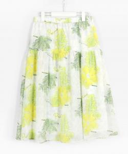 Футбольная юбка с узором «гибискус» и эластичным поясом Studio Picone, цвет Yellow(140)