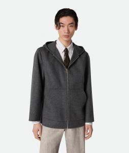 Double face wool hoodie BOTTEGA VENETA, смесь угольных оттенков
