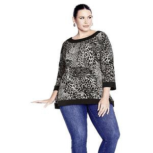 Женский топ Tessa plus size Avenue, Mono Animal Mix