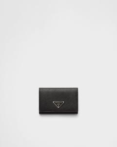 Кардхолдер из сафьяновой кожи Prada, черный