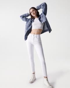 Женские укороченные джинсы скинни Faith с высокой посадкой и пуш-ин Salsa Jeans, белый