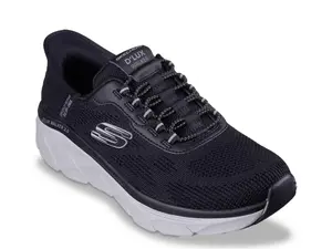 Кроссовки Skechers Hands Free Slip-ins Relaxed Fit D'Lux Walker 2.0 Rezinate — мужские, черные/серые