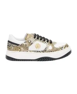 Кроссовки с леопардовым принтом и монограммой RC Roberto Cavalli, мультиколор
