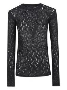 Ажурный шерстяной джемпер Pinko, черный