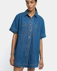 Джинсовое платье из 100% хлопка с карманами Parfois, синий