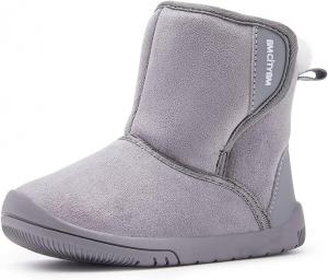 Сапожки BMCiTYBM для девочек и мальчиков, зимние утепленные мехом, для малышей (новорожденные/младенцы/дети младшего возраста), 1-Dark Grey
