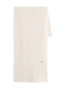 Кашемировый шарф в рубчик WOOLRICH, белый