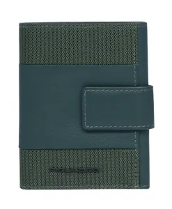 Мужской карманный кошелек с задним карманом на молнии для монет, отделениями для кредитных карт, защитой от RFID-сканирования. Piquadro, зеленый