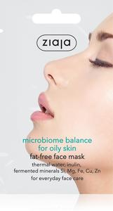 Маска для лица, регулирующая выработку кожного сала, с балансом микробиома Ziaja, 7 мл