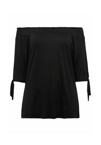 Рубашка Кармен с дымчатой ​​вставкой sheego, черный