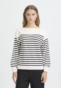 Свитер с вырезом-лодочкой ihluls Ichi, Solid White Te Stripe