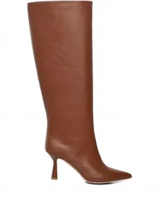 80-миллиметровые остроносые ботинки из телячьей кожи Giuliano Galiano, коричневый