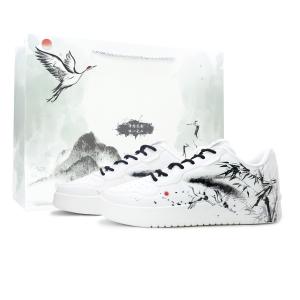 ANTA Расслабленные легкие и дышащие низкие кроссовки для скейтборда Unisex Black White Red