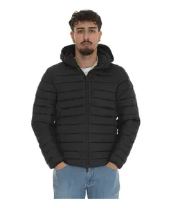 Стеганая куртка с капюшоном и карманами Save The Duck, черный