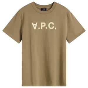 Футболка с логотипом VPC A.P.C., хаки & off белый