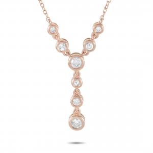 Эксклюзивное колье LB из 14-каратного розового золота с бриллиантами 0,25 карата Lb Exclusive, золотой
