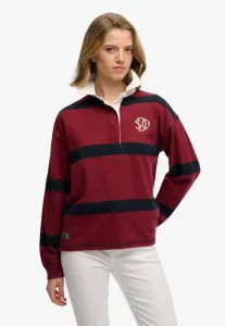 Регбийная поло-рубашка в полоску в стиле «наследие» Superdry & Co, Port Red Navy