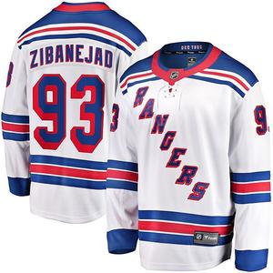 Мужская белая выездная джерси New York Rangers Mika Zibanejad Fanatics