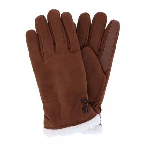 Женские зимние перчатки из переработанной микрозамши с водоотталкивающей пропиткой Isotoner, цвет cognac