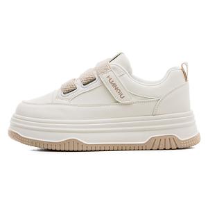 HUANQIU Нескользящие и износостойкие низкие кроссовки для скейтбординга, увеличивающие рост, женские, бежевые, хаки