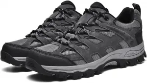 Мужские повседневные уличные туфли Стильные походные и треккинговые туфли для путешествий, прогулок и спорта Легкие кроссовки низкого профиля для бега и комфорта на весь день Qacksv, серый