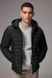 Легкая куртка пуховик с капюшоном, устойчивая к воздействию дождя Next, черный