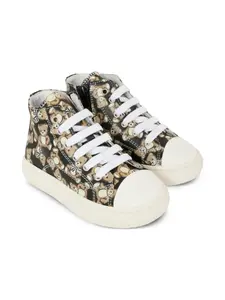 Высокие кеды с принтом Moschino Kids, черный