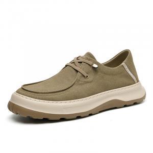 SEPTWOLVES Мужские низкие кеды из холста цвета хаки (стандартный размер обуви), цвет Khaki (Standard Leather Shoe Size)