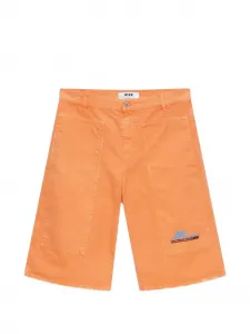 Джинсовые шорты с карманами MSGM, оранжевый