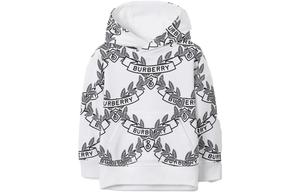 Свитер детский Burberry с карманом-кенгуру, белый