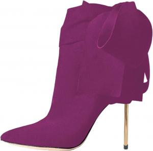 Женские ботильоны YDN с узлом, ремешком на щиколотке, бантиками, металлическим шпилькой, высокие каблуки, зауженный носок, для вечеринок, свиданий и выпускного, размеры US 4-16, Fuchsia