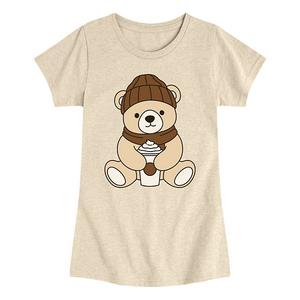 Футболка с принтом для девочек 7-16 лет: мишка с чашкой кофе Licensed Character, Beige