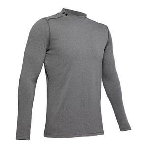 Футболка coldgear armour fitted mock long sleeve t-shirt 'charcoal light heather ' Under Armour, черный