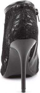 Ботильоны Pleaser Damen Amu56/blc-ms, Schwarze Spitze/Netzstoff