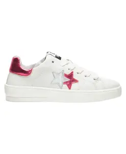 Белые кожаные кроссовки с деталями цвета фуксии и серебра. 2Star, белый