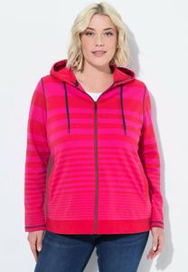 Толстовка Ulla Popken Zip-up sweatshirt, Lychee/Light Pink