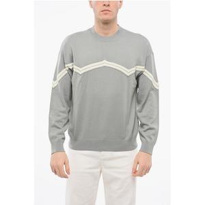 Свитер из натуральной шерсти EMPORIO с вышивкой «елочкой» Armani, Gray