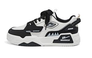 Кроссовки WARRIOR Skateboarding Shoes Men Low-top Beige, черный/бежевый