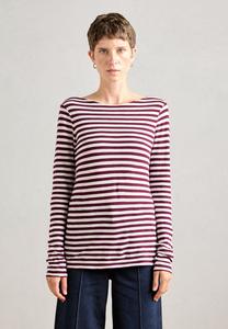 Топ Marc O'Polo LONG SLEEVE BOAT NECK STRIPED, Aubergine Red/Bordeaux