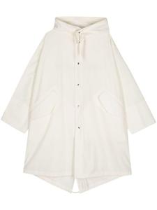 Jil Sander пальто с капюшоном и логотипом, белый