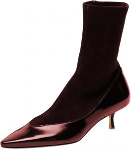 Женские ботильоны FOWT с заостренным носком и невысоким каблуком типа «кикушка», короткие ботинки с боковой молнией, стильная обувь для осени и зимы, размеры 4-16 US, Red