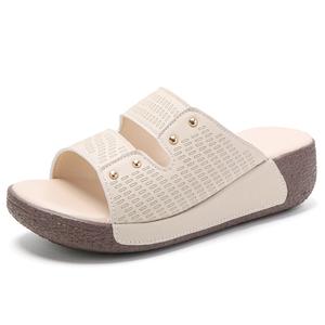 Reivantix Женские сандалии-слайдеры Reivanti с резиновой подошвой и противоскользящим покрытием, бежевые