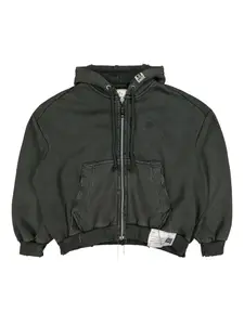 Худи на молнии с бахромой Maison Mihara Yasuhiro, черный