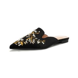 Женские сандалии с закрытым носком, устойчивые к истиранию и резиновой подошвой QITUMAUL, Black[Heel Height 1Cm]