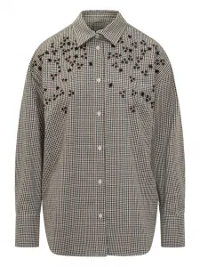 Рубашка в клетку с вышивкой Msgm, нейтральный