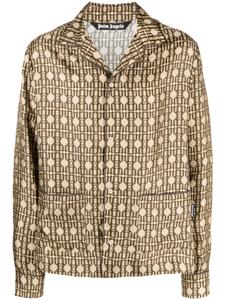 Шелковая рубашка с монограммой Palm Angels, коричневый